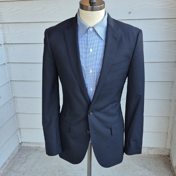 J CREW Ludlow Black Weave Loro Piana Cloth S120s Wool Sz 38 R Mens‎ Sport Coat